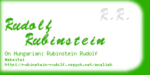rudolf rubinstein business card